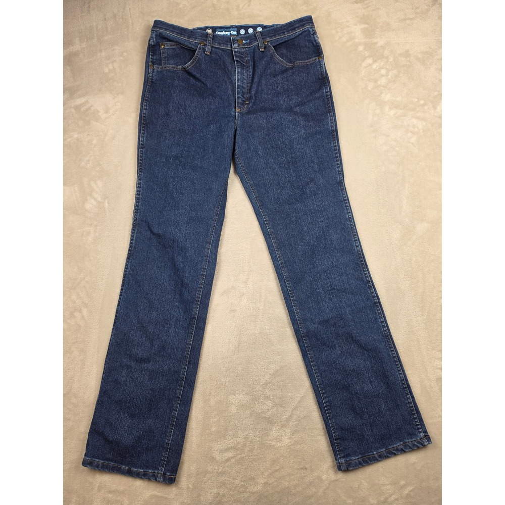 Wrangler Cowboy Cut Jeans Mens 36x34 Blue Slim Fit‎ Premium Performance 36MAVMR